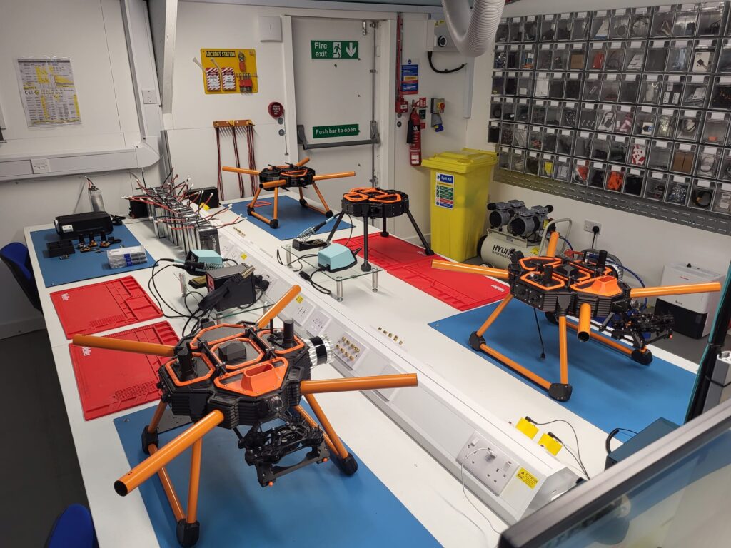 ISS Aerospace Manufacturing Facility Benches With Lilypad Drone Sensus