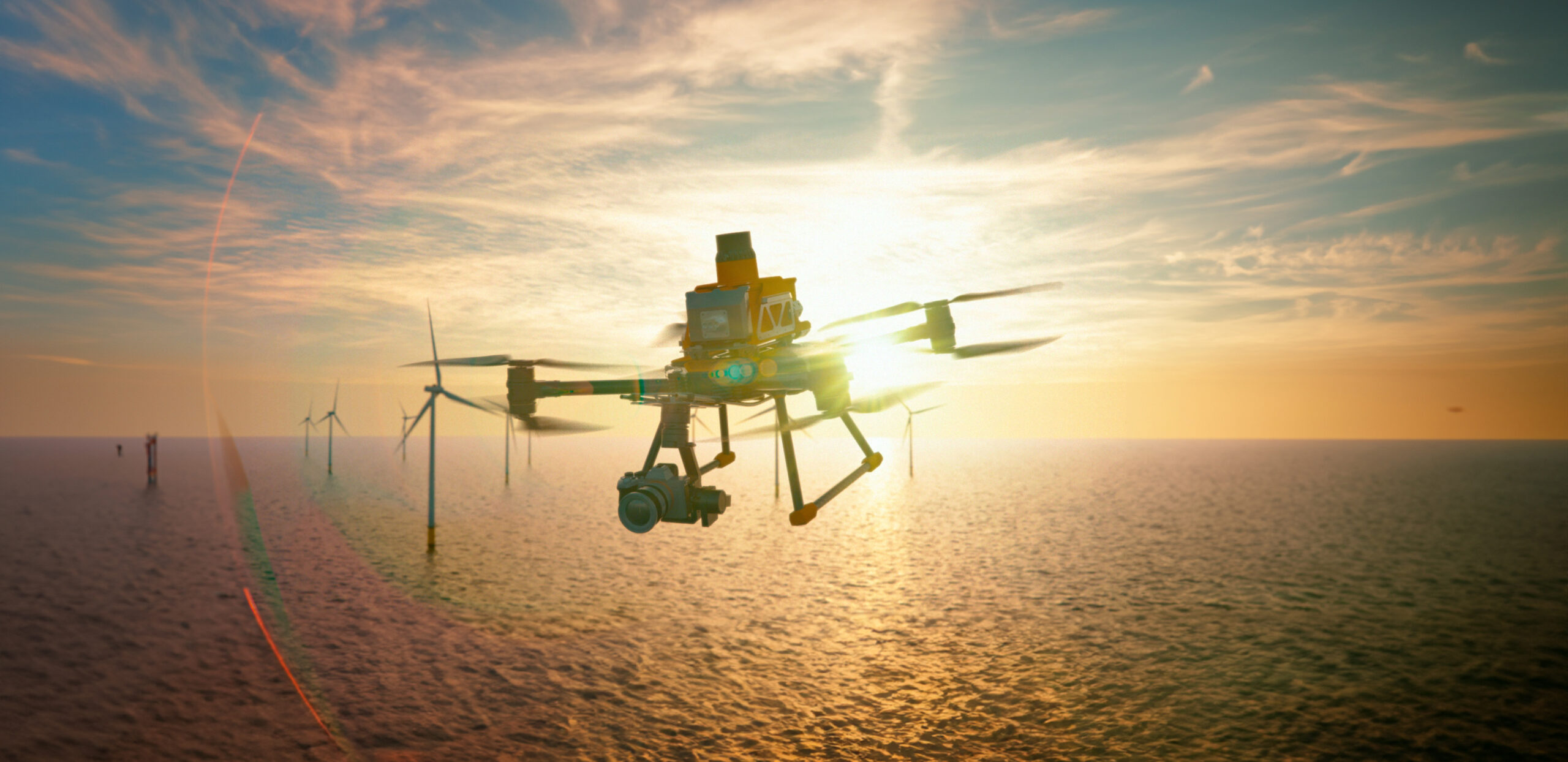 ISS Aerospace Marshall Futureworx Lilypad Drone Flying in Sunset